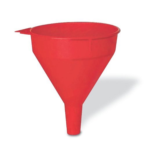 WirthCo 32002 Red Safety Funnel with Screen/Strainer Funnel for Oil, Fuel, Gas, and Automotive Large 2 Quart Capacity