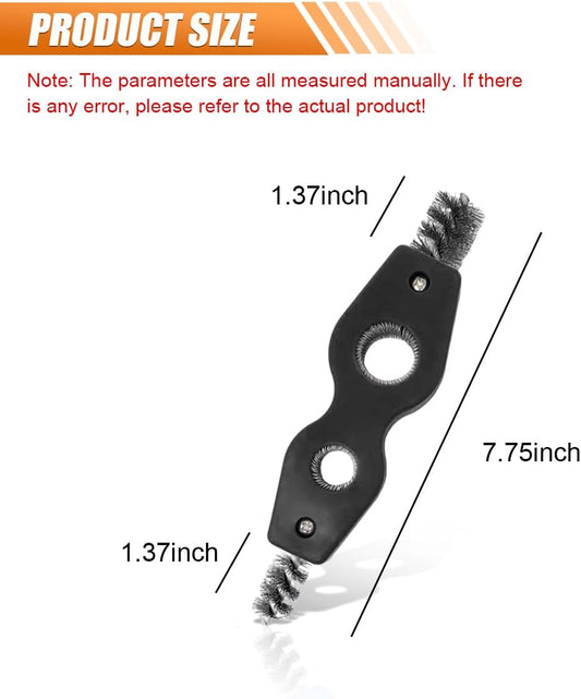 4-in-1 Car Battery Terminal Cleaning Brush- 1/2" & 3/4" Inner & Outer Thread Copper Tubing Pipes Brush- Rustproof Machine Parts Cleaner Tool for Plumbing Installation Soldering Brazing (Black)
