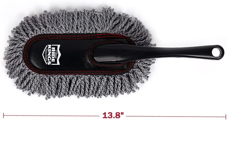 Car Duster Exterior Scratch Free,Car Dust Brush with Extendable Telescoping Handle to Remove Dust Pollen,Duster for Car,Truck,RV and Motorcycle,Large Auto Mop Duster Head, Wax Cotton Hair