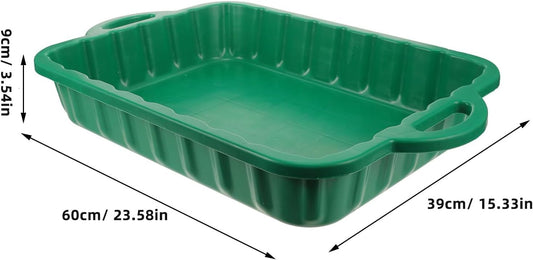 CALLARON 23.5" Oil Drain Pan for Car, Heavy Oil Change Collector Pan Leakproof, Plastic Large Transmission Drain Pan, Changing Oil Pans for Car Truck Engine, Transmission, Fluid Change(Green)