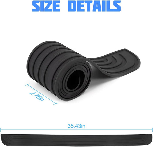 Car Rear Bumper Protector Guard, Anti-Scratch Abrasion Rubber Trunk Door Entry Sill Guard, Non-Slip Vehicle Trim Cover Protection Strip, Car Accessories for Most Cars and SUV (Black/Red/35.4" x2.7)