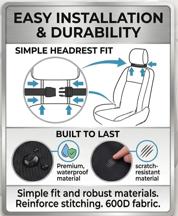 LILTOM Car Back Seat Protector with Organizer, 19"x27" XL Kick Mats, Waterproof, 3 Pockets, 2-Pack (Black - 3 Pocket)