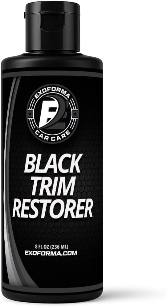 ExoForma Black Trim Restorer - Lasts 6+ Months, Dye Infused Waterproof Plastic Restorer for Cars - Perfect for Faded Bumpers, Trim & Vinyl on Jeeps, Truck Beds, Avalanches & ATVs | 4oz Kit