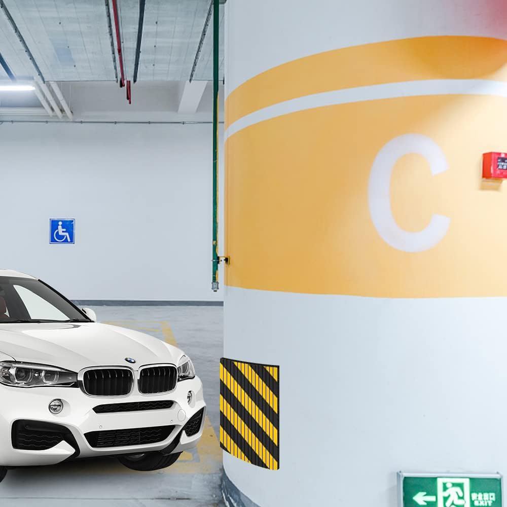 Garage Wall Protector Foam Wall Column Guard for Parking Garages - Reflective Edge Protector - 4 Pack Pole Guard - Wall Edge and Bumpers Guards