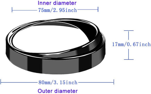 2PCS Small Blind Spot Mirror, 3-inch Round HD Glass Convex Rear View Mirror, Strong Adhesive for Car, Van, SUV and Trucks (3"(75mm), Black Frame)