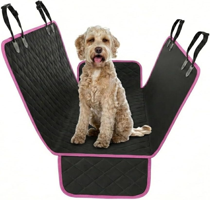 Active Pets Black Standard Dog Car Hammock Back Seat Cover, Waterproof Backseat Cover Protector for Truck Bench Rear of Sedans or SUVs, Essential Pet Supplies Vacuum or Wipe Clean, Machine Washable