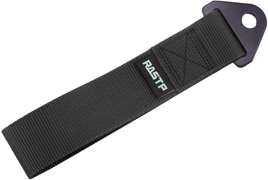 RASTP High Strength Racing Tow Strap, Tow Hook Fit for Front or Rear Front Bumper Decorative Trailer Belt (Black)
