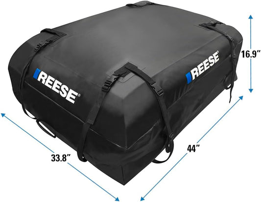 Reese 59007 Waterproof Rooftop Cargo Carrier Bag for Cars, SUVs or Trucks with/Without Roof Racks, 22 Cubic Feet, Heavy Duty 840D Abrasion-Resistant PVC Fabric with Anti-Slip Mat
