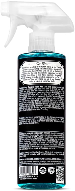Chemical Guys Galactic Black Wet Look Tire Shine Dressing, for a Whole New Level of Shine and Depth of Black, Safe for Cars, Trucks, Motorcycles, RVs & More, 128 fl oz - TVD118