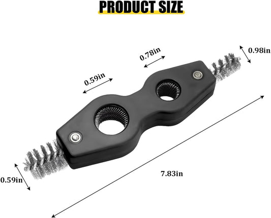 4 in 1 Car Battery Cleaning Brush, Anti-Corrosion Vehicle Battery Terminal Cleaner with Steel Wire, Auto Power Terminal Machine Parts Cleaning Tools, Universal for SUV RV Truck (Black)