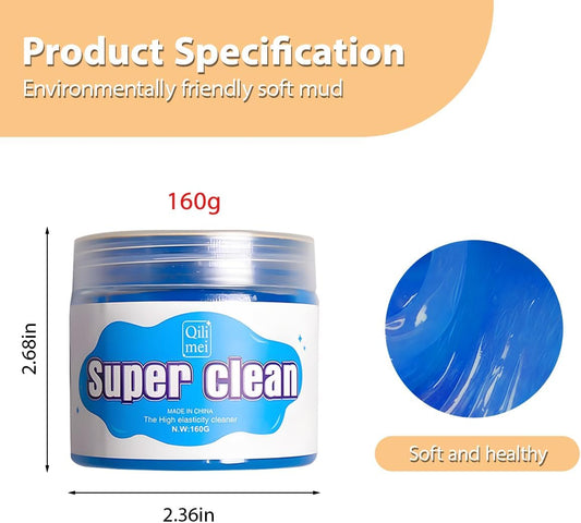 Car Cleaning Gel, Reusable Vehicle Air Vent Crevice Detailing Putty, Automotive Interior Detail Slime Cleaner Removal Tool Kit Accessories, Universal for SUV, Sedan, Truck (Blue)