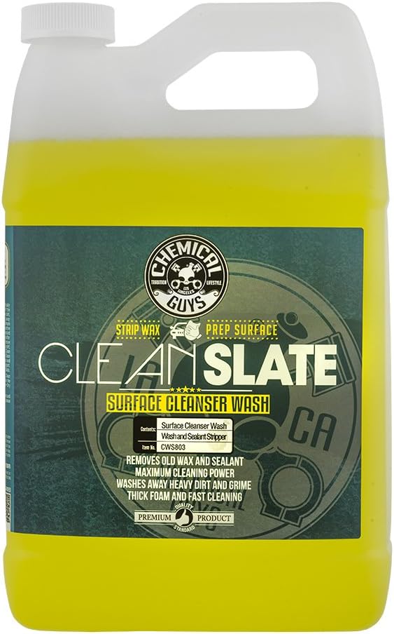 Chemical Guys CWS80364 Clean Slate Deep Surface Cleaning Car Wash Soap (Removes Old Car Waxes, Glazes & Sealants for Superior Surface Prep), 64 fl oz (Half Gallon), Citrus Scent