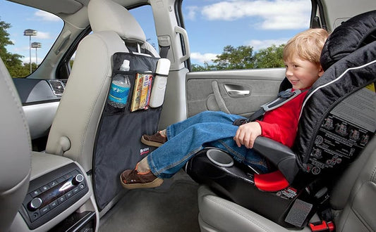 Britax Kick Mat Seat Protectors, 2-Pack | Water-Resistant + Machine Washable + Pocket Storage Organizer , Black