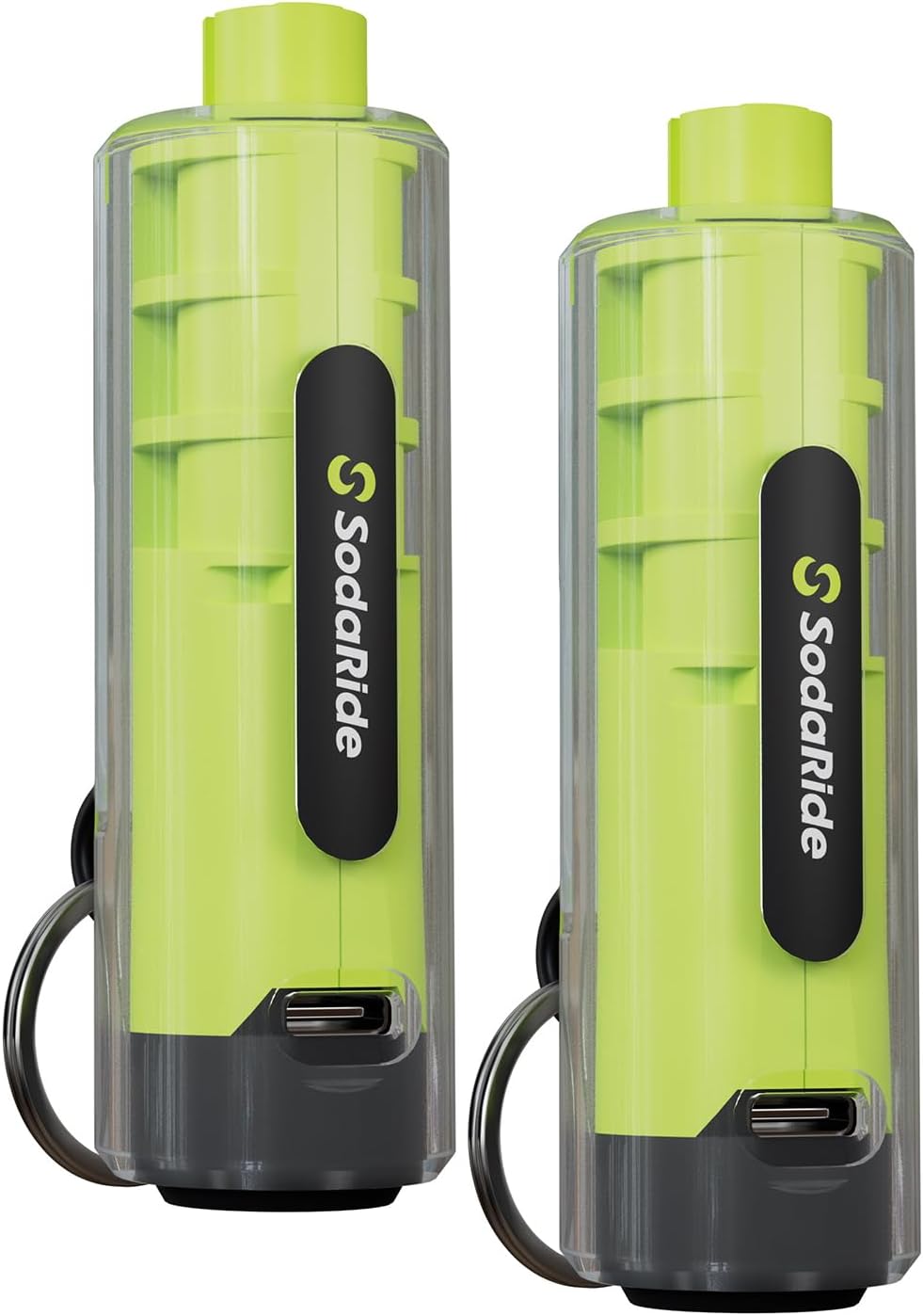 SodaRide Window Breaker Seatbelt Cutter with Flashlight,3 in 1 Car Escape Tool Key Chain,Safe Hammer Glass Breaker Under Water,2 Pack, Black Green