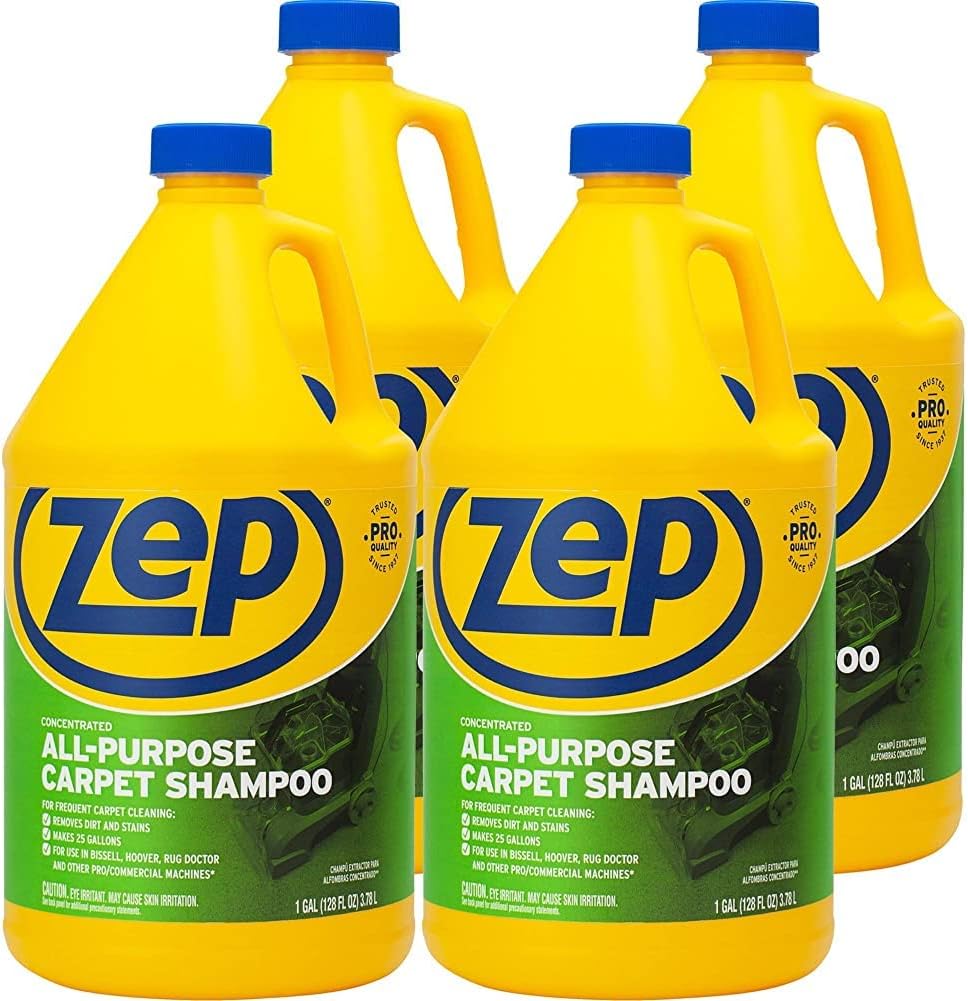 Zep All-Purpose Carpet Shampoo Concentrate Cleaner - 1 Gallon - ZUCEC128 - Professional Formula Removes Dirt and Stains
