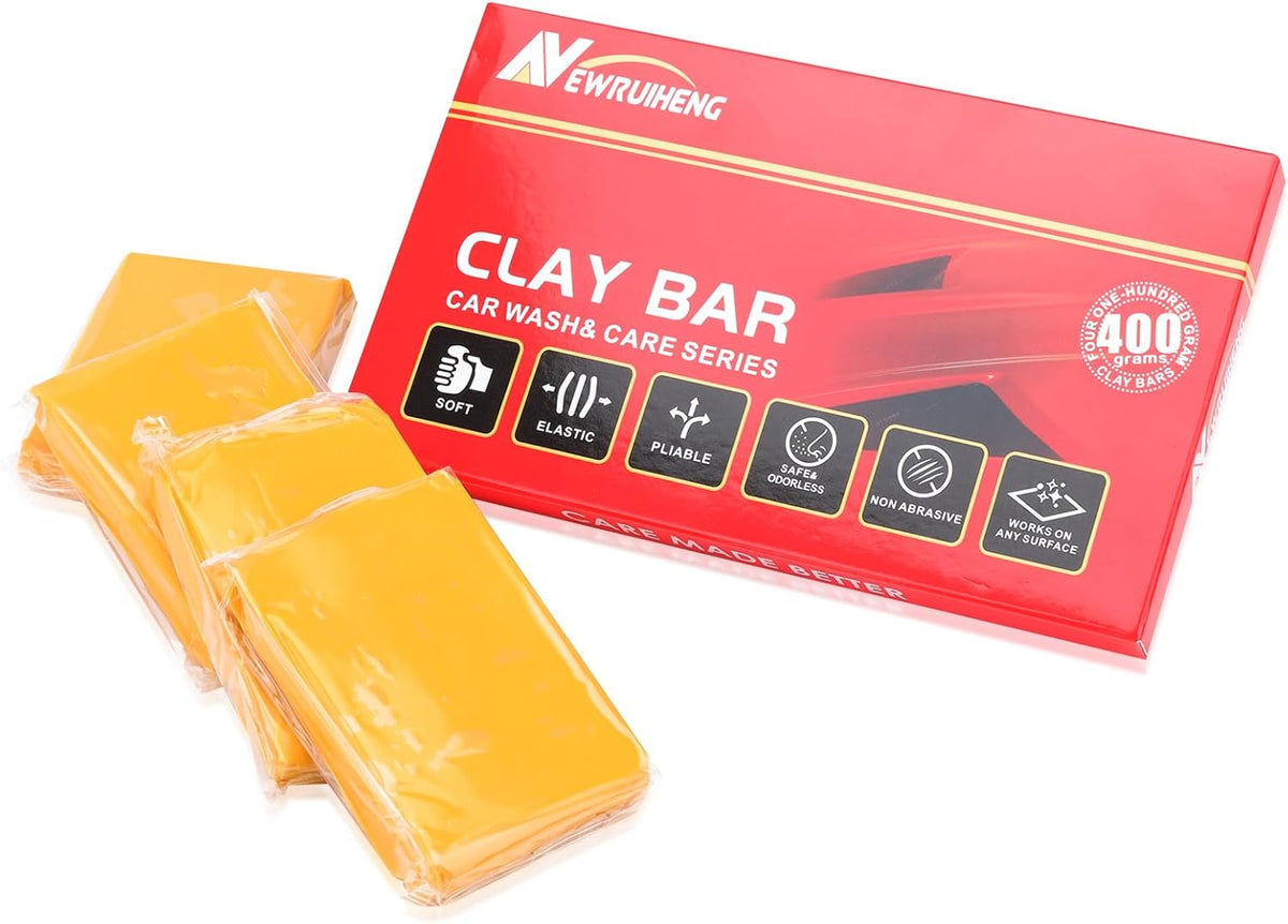 Car Clay Bar 4 Pack 400g, Premium Grade Clay Bars Detailing Magic Clay Bar Cleaner Auto Wash Bars with Washing and Adsorption Capacity for Car Wash Car Detailing Clean,RV, Bus,Glass Cleaning