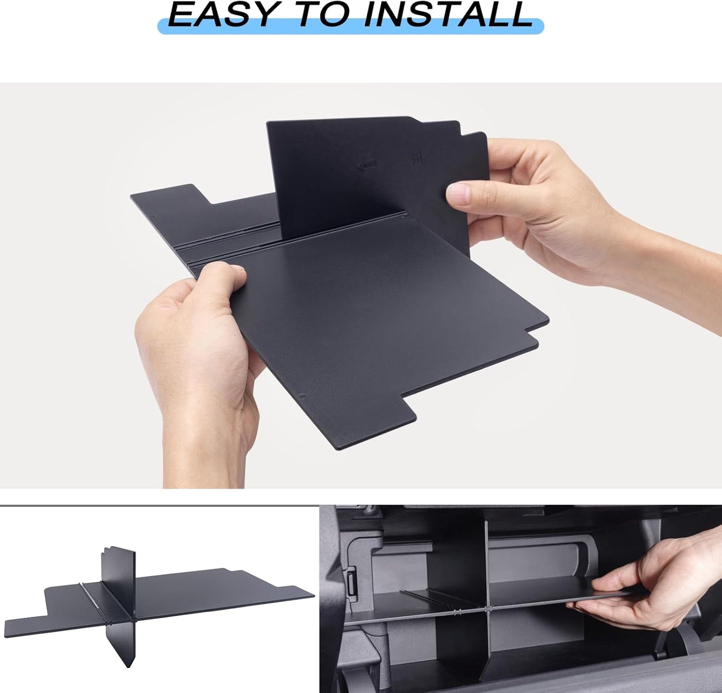 JKCOVER Compatible with Toyota Tacoma Glove Box Dividers Organizer 2016 2017 2018 2019 2020 2021 2022 2023 Accessories,Insert Box ABS Secondary Storage