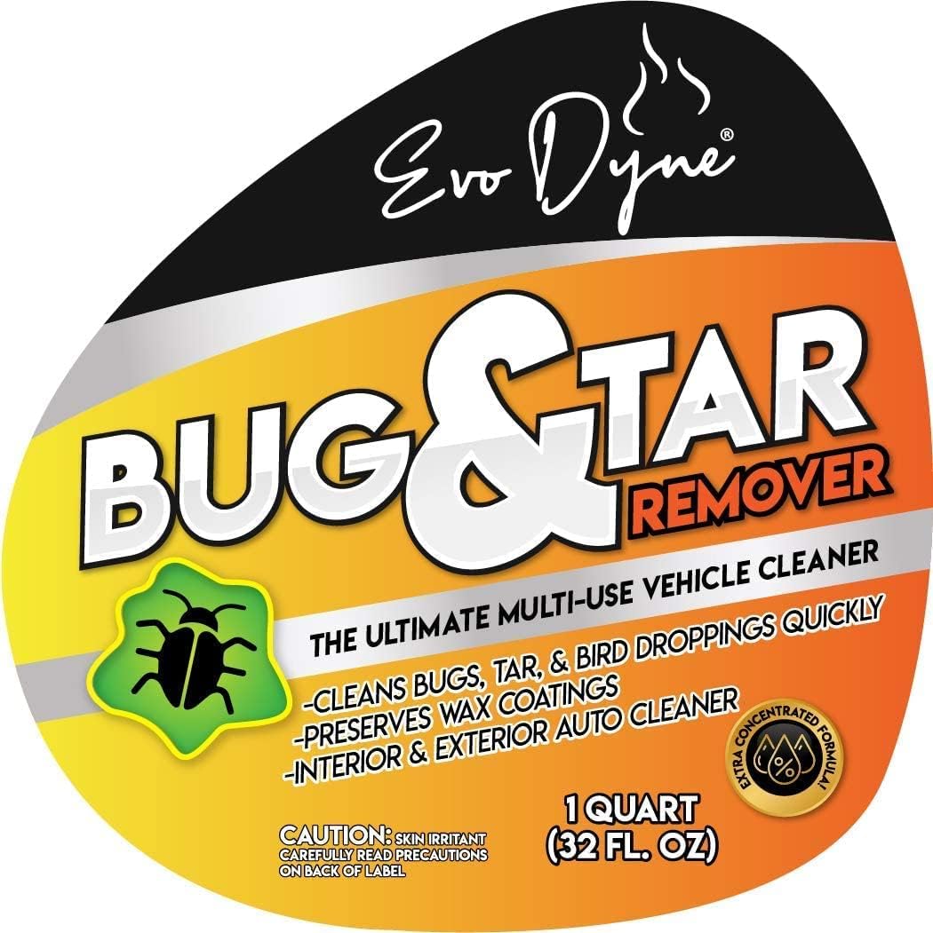 Evo Dyne 2-Pack Bug Remover for Car Detailing (32 fl oz Per Bottle), Made in the USA - Car Interior Cleaner Removes Tar, Droppings, Guts, Dirt, Grease, Tree Sap, & More | Tree Sap Remover