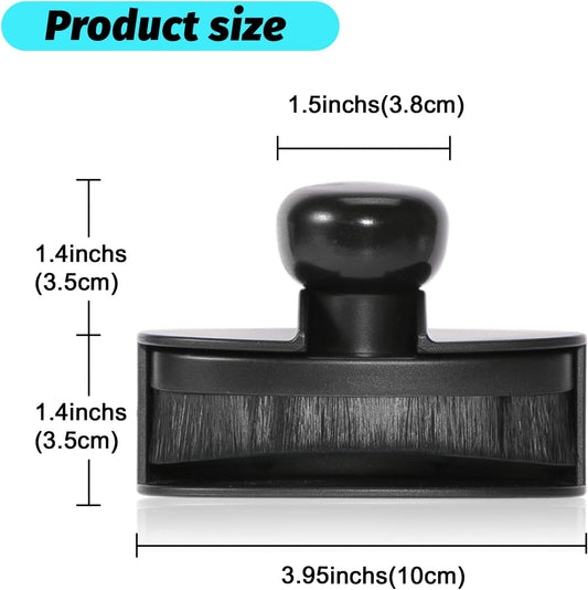 Yoseng Tire Shine Brush - Curved Brush Head & Large 3.8'' Tire Dressing Applicator with Storage Stand for Automotive Detailing, Car Enthusiasts, DIY Users (Vegan, Washable, Black)