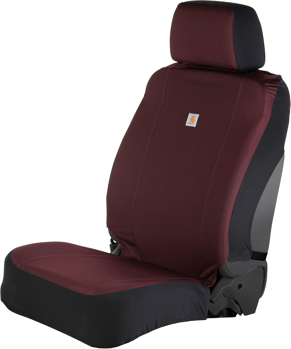Carhartt Universal Nylon Duck Canvas Fitted Bucket Seat Cover, Durable Seat Protection with Rain Defender, Single, Black