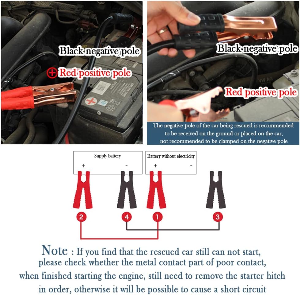 67" 150A Heavy Battery Duty Jumper Cables - Alligator Clips Electrical Battery Clamps for Emergency Roadside Assistance - Universal Jumper Cables for Car Truck Van Bus