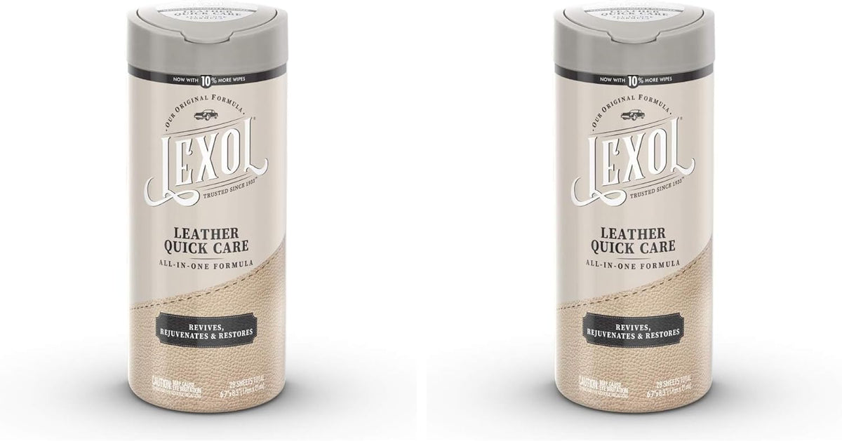 Lexol All Leather Quick Care All-in-One Formula, Best Leather Cleaner and Conditioner, for Use on Apparel, Furniture, Auto Interiors, Shoes, Bags, 30-Count Sheet Wipes,E301500100 , white