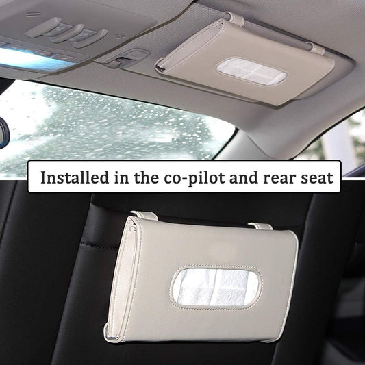 Fredysu Car Visor Tissue Holder, Sun Visor Napkin Holder Backseat Tissue Case, Premium Car Tissue Box for car, Vehicle (Black)