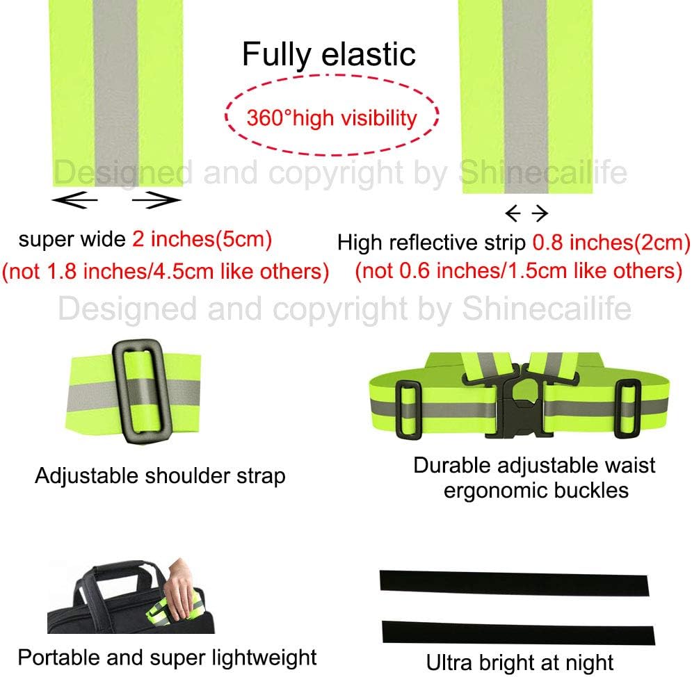 2" Wider Reflective Safety Vest,60% More High Visibility for Running,Construction,Walking Women Men,Adjustable