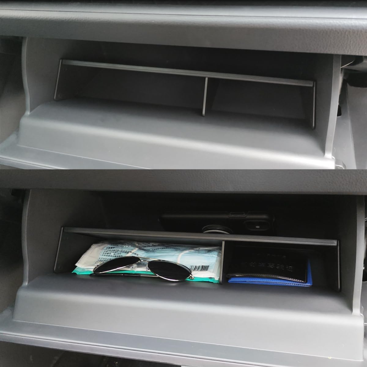 TACORBO Glove Box Organizer Compatible with RAV4 2025 2024 2023 2022 2021 2020 2019 Accessories, Insert Glove Compartment Dividers Black ABS Materials – Not for Large Glove Box Versions