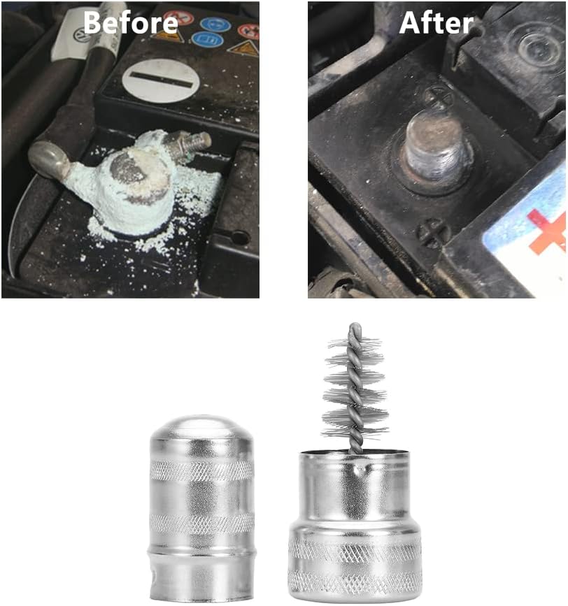 12 in 1 Battery Terminal Cleaner Kit - Must Have Tool Best for Extend Car Marine Battery Life with 10PCS Fiber Washers Protector and 2PCS Cleaning Brush