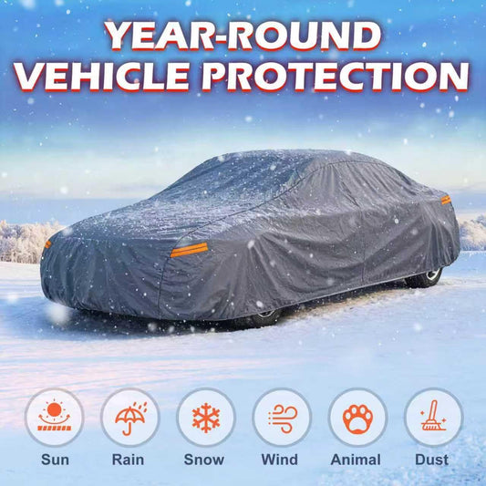 Coverlex Large Car Cover for SUV, Outdoor SUV Cover Universal Fit for Dodge Durango, Audi Q7, BMW X5, Benz GLE, Acura MDX, CX-9, VW Atlas, Jeep Grand Cherokee, Infiniti QX60, Length 201 Inches