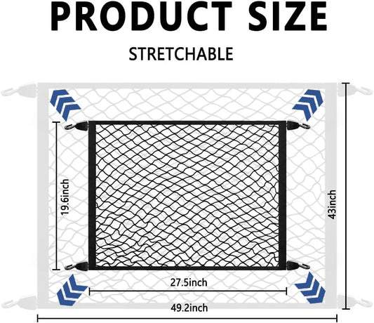Cargo Net for SUV,Upgraded Highly Elastic Truck Cargo Net with Trunk Net Hooks - Stretch to 62.99"X47.24",Premium Truck Bed Netting for Cargo for Car Organizer and Storage (31.1x22.8)
