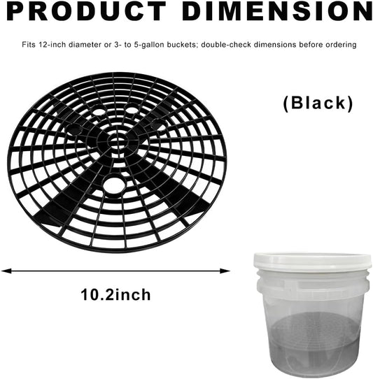 Car Wash Bucket Insert, Dirt Guard Insert Automotive Washing Grit Trap, Vehicle Detailing Cleaning Bucket Filter fit for 12 Inch Diameter or 3-5 Gallon Buckets, Car Accessories (Black)
