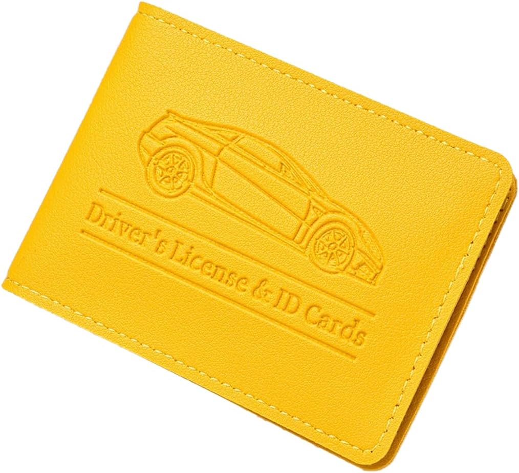 Car Registration and Insurance Holder, Leather Vehicle Document Card Glove Box Organizer, Essential Small Auto Driver License Case, Universal Automotive Interior Accessories(Black)