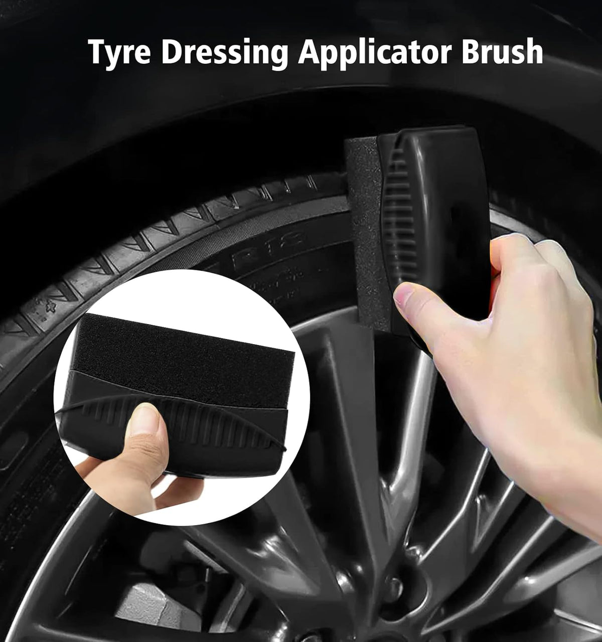 YeewayVeh 4Pack Car Wheel Cleaning Kit, Bendable Wheel Brush and Microfiber Rim Cleaner Brush, Tire Brush and Car Detailing Brush, Soft & No-Scratch Car Wheel Rim Brush Set for All Wheel Types, Red