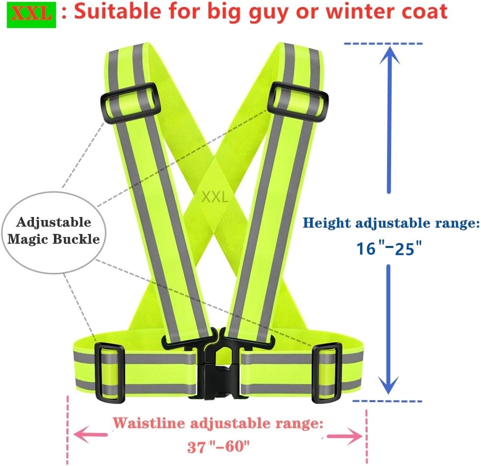 High Visibility Safety Vest(2PACK)|Reflective Running Gear for Walking,Cycling,Construction,Motorcycle|Men,Women (2, XXL-yellow)
