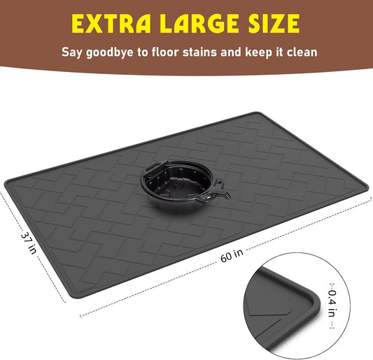 Oil Spill Mat for Garage, 60" x 37" Heavy Duty TPE Oil Change Mat with Raised Edge, Reusable Oil Drain Pan, Waterproof, Oil-Proof, Non-Slip Under Car Mat,Protect Garage Surface from Spill & Stain | Oil Spill Mat