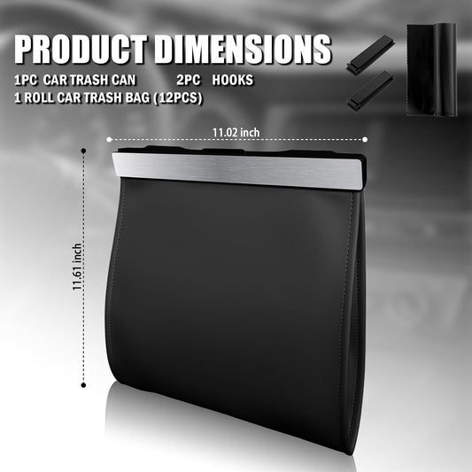 LED Car Trash Can Leak-Proof,Strong Magnetic Fast Closing Car Trash Bin as Cars Organizers and Storage,Cars Garbage Can with Automotive Trashs Bag for Backseat,Console,Door