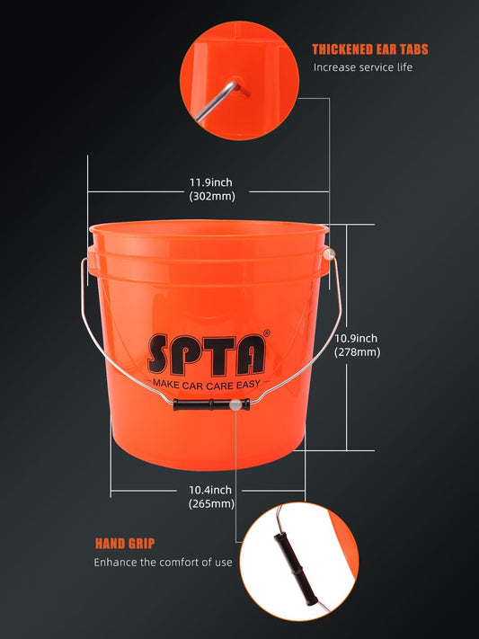 SPTA 32Pcs Car Wash Bucket Set, 20L Scratch Free Detailing Bucket with Car Wash Filter Wash Mitt Sponge Towels Tire Detailing Brush Set, Exterior Interior Car Detailing Set, Complete Car Care Tools