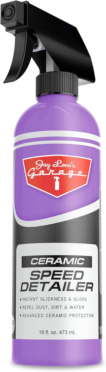 Jay Leno’s Garage Ceramic Speed Detailer Spray Quick Car Detailer for Cars Trucks Motorcycles and Watercraft Enhances Gloss Slickness Hydrophobic Protection Boosts Ceramic Coatings (16 OZ (Pack of 2))
