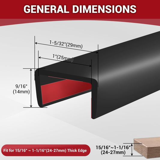 Rubber Edge Trim, 1/16" Self Adhesive Flexible U Channel Edge Protecter for Sheet Metal, Car Doors, U Shaped Sharp Edge Guards, Fit for 0-5/64" Wide Edge, Black Color, 10Ft, EPDM Material