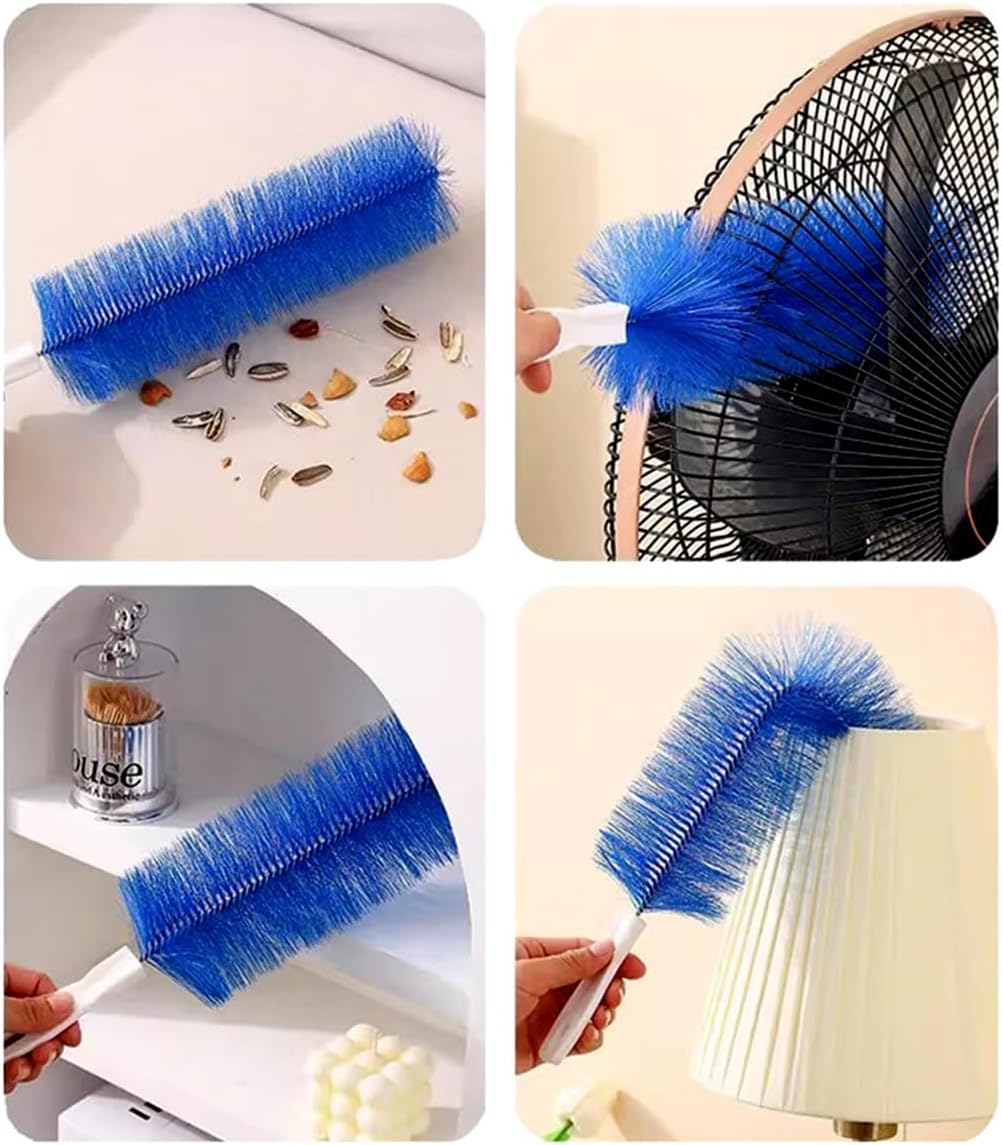2 Pcs Zylphion Fan Cleaning Brush, Bendable Fan Cleaner Flexible Small Space Crevice Cleaning Tool Duster for Box Fan, Floor Fan, Stand Up Fan, Air Vent, Heater Vent