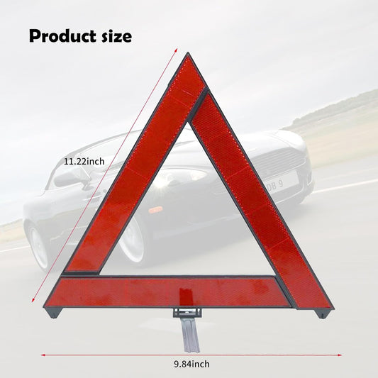2 PCS Reflective Folding Vehicle Danger Sign, Safety Triangle Kit, Vehicle Breakdown Stop Warning Sign, Fit for Most Car (Red)