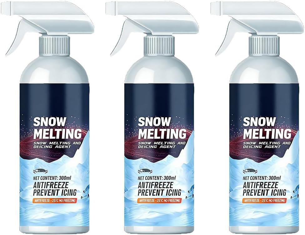 Deicing Spray 300ml,Deicer for Car Windshield,Deicing Agent,Antifreeeze Prevent Icing,Snow Melting Spray for Car Windows,Car Winter Essentials,Quick Ice & Snow Melting Spray (2pcs)