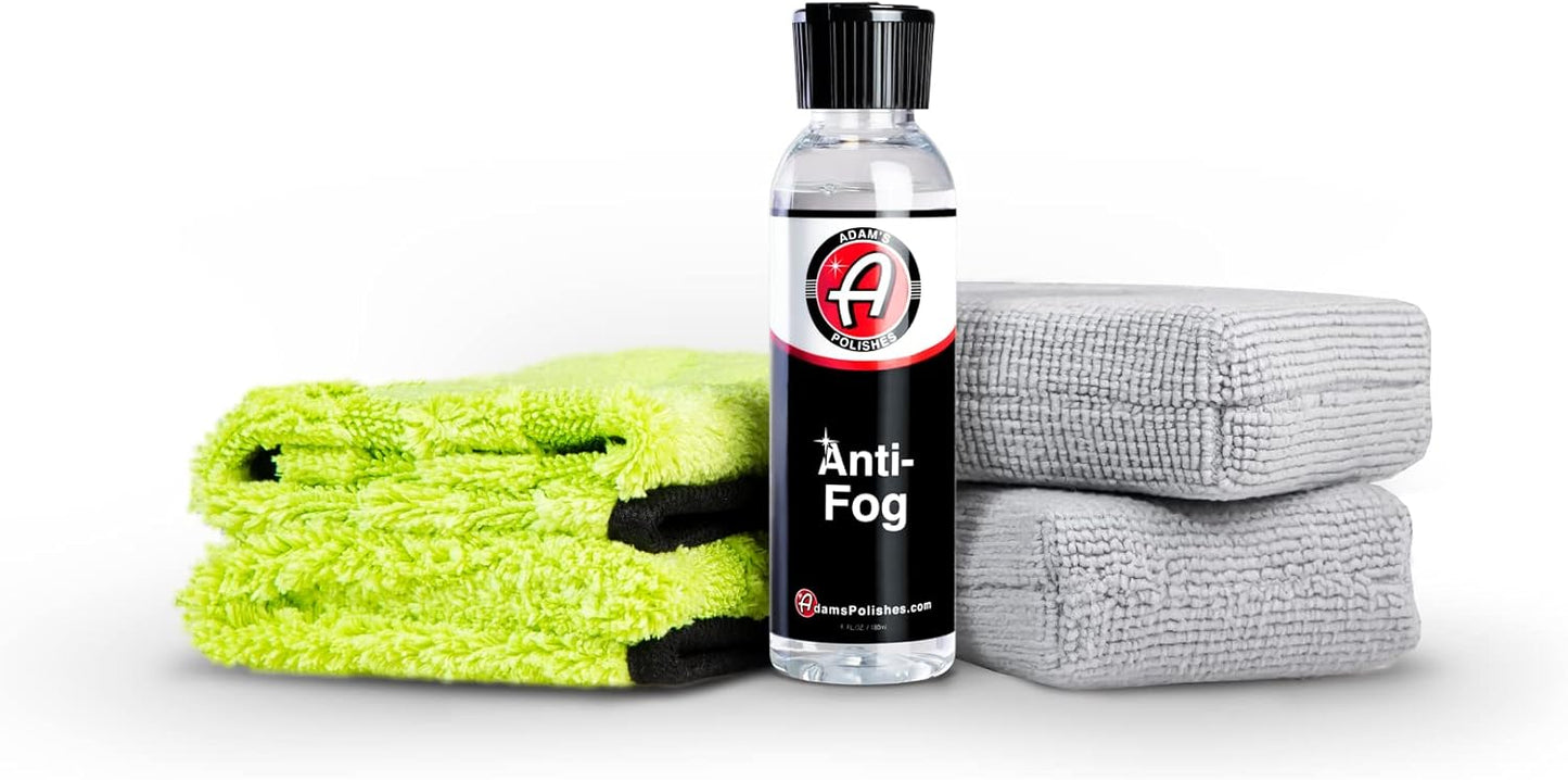 Adam's Polishes Anti-Fog (4 fl. oz) - Glass, Mirror, Shower Door, Visor, Lens Anti-Condensation Treatment | Long-Lasting, Easy Application | Safe for All Surfaces - Helmets, Visors, & Face Shields