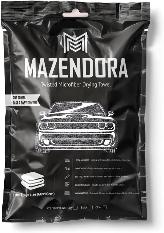 Twisted Microfiber Towel, Premium Microfiber Towels for Cars, Car Drying Towel, Ultra Absorbent Quick Dry Towel, Drying Cloths Auto Detailing for Streak Free Auto Finish
