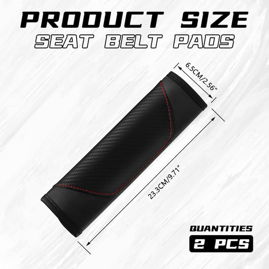 2PCS Car Seat Belt Cover Pad, Soft Carbon Fiber Leather Seatbelt Shoulder Protector for a More Comfortable Driving, Universal Safety Belt Strap Cover to Protect Your Neck (Blue)