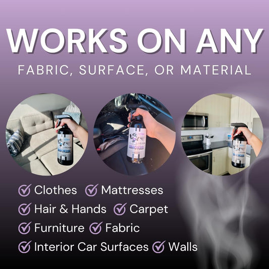 The Stink Solution Smoke Odor Eliminator Spray for Home, Car, Clothes, Hands, Hair, Wall & More Completely Neutralizes All Types of Smoke Odor Best Smoke Smell Remover Bamboo Teak 16oz & Sky Blue 16oz