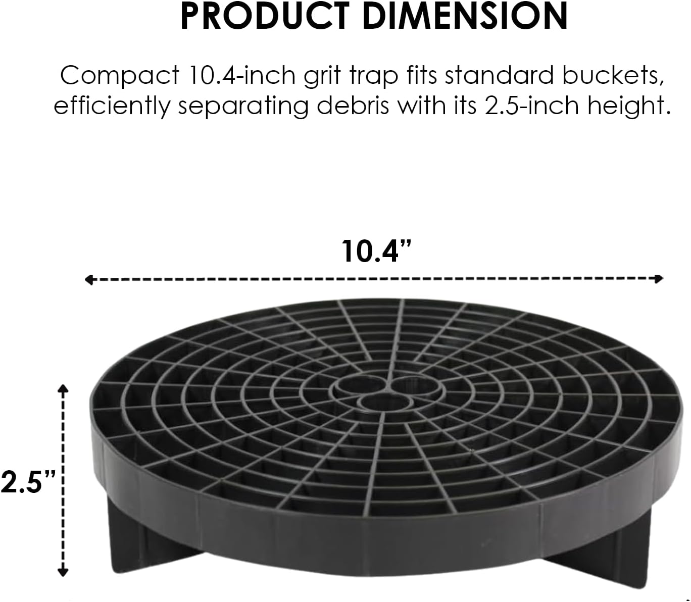 HI-TECH Guard Insert for Car Wash Buckets – Traps Dirt & Debris to Prevent Swirls – Durable Plastic Fits 5 Gallon Buckets – 10.4"x2.5"