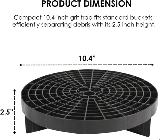 HI-TECH Guard Insert for Car Wash Buckets – Traps Dirt & Debris to Prevent Swirls – Durable Plastic Fits 5 Gallon Buckets – 10.4"x2.5"